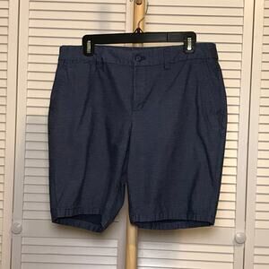 Khakis by Gap Blue Stripe Mid Rise Bermuda Women Shorts 12